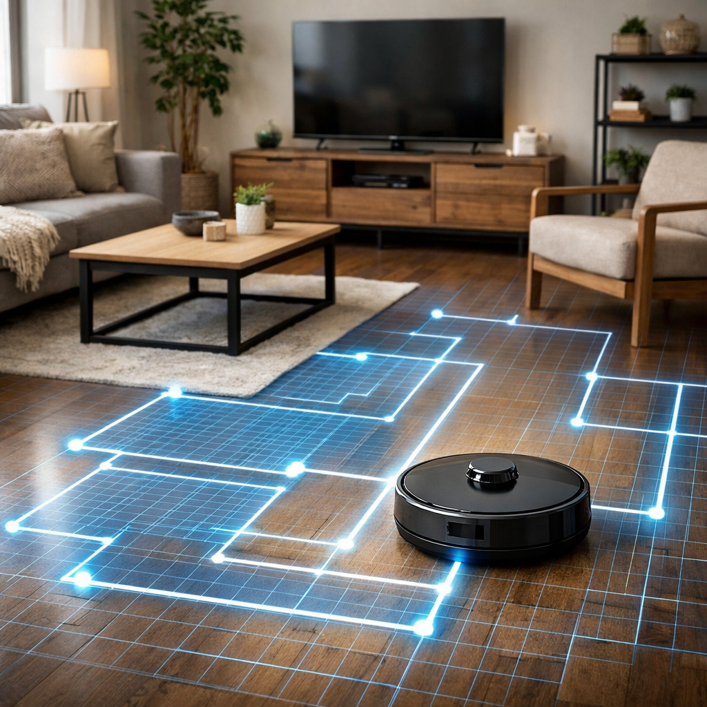 how does robot vacuum mapping work using lidar sensors in a modern home